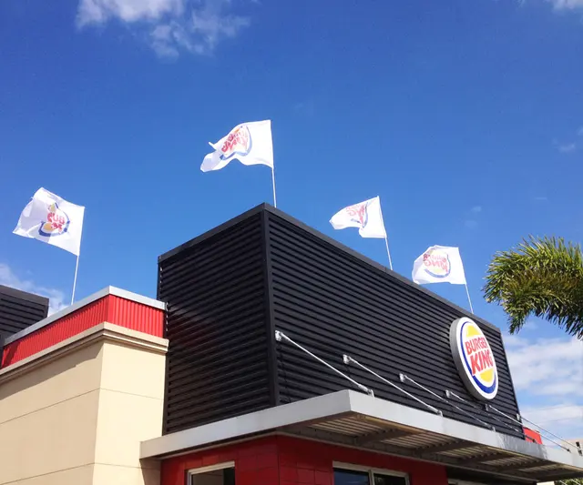 Flags and exterior signs for Burger King