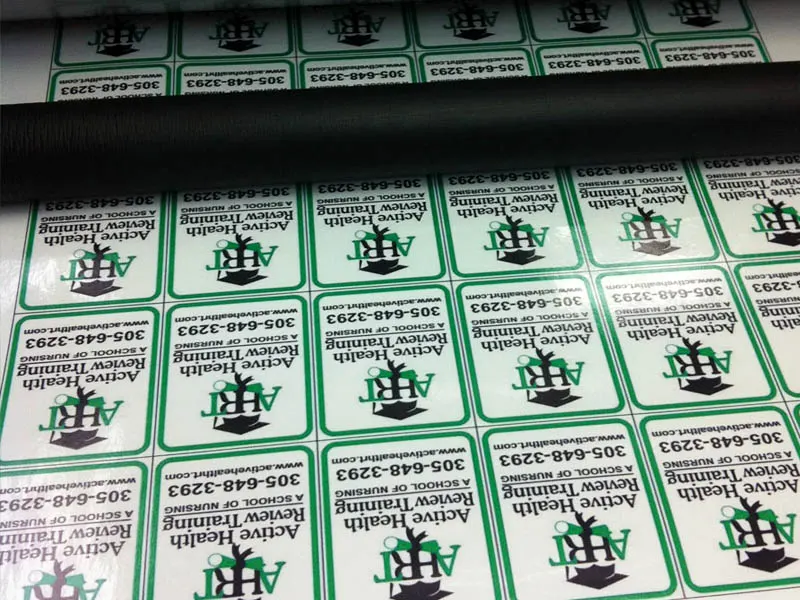 Sheet of printed labels