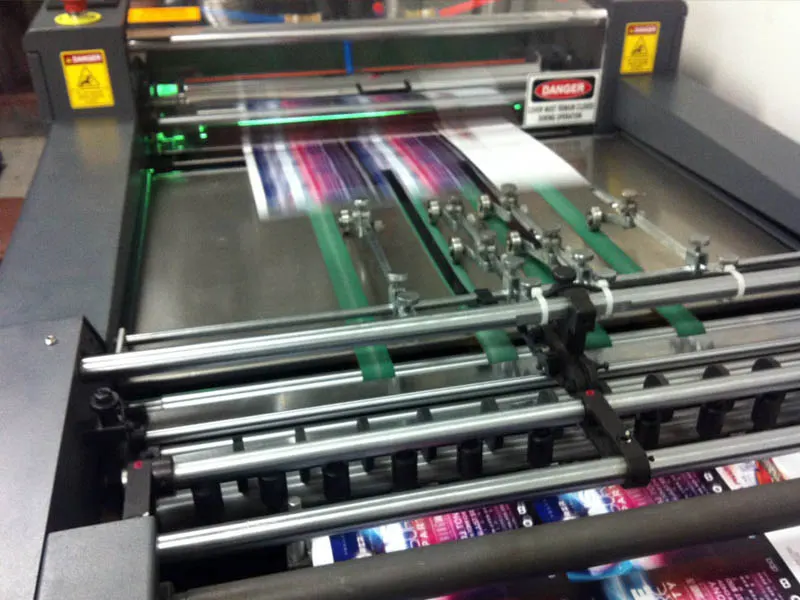 Printing press running a job