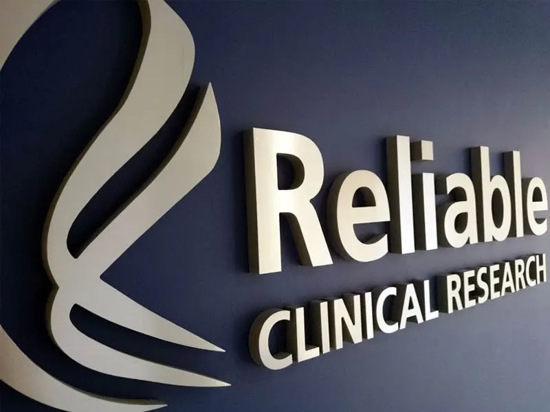 Reliable Clinical Research 3D wall sign
