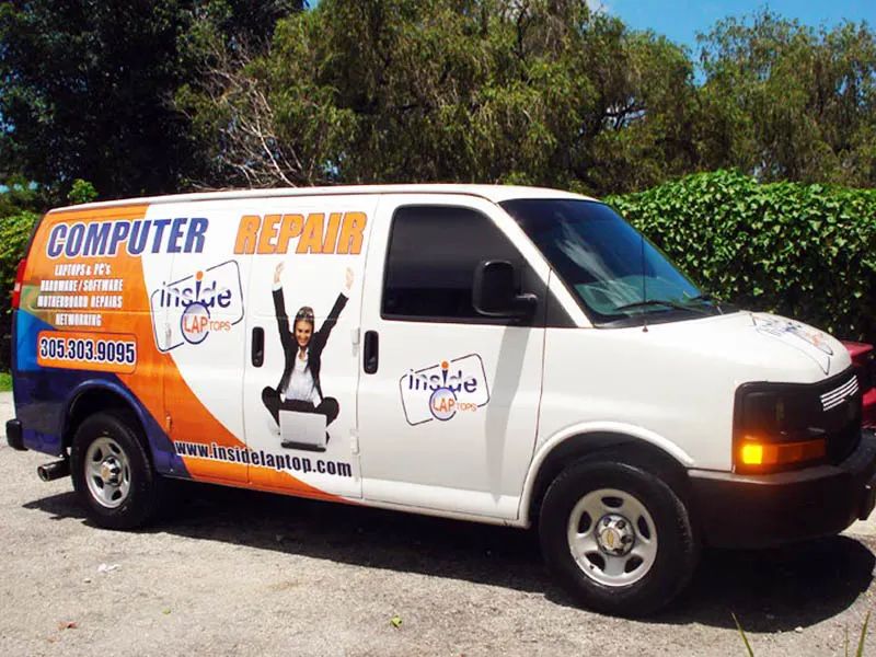 Computer repair van wrap