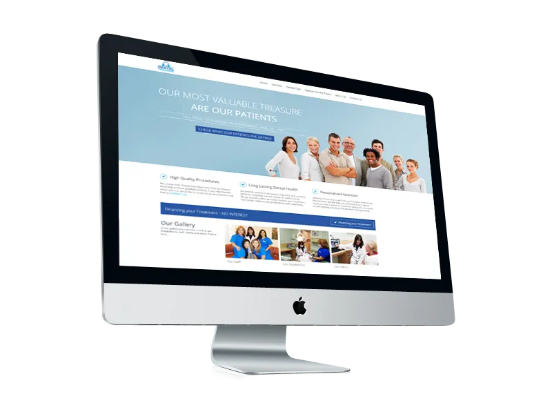 Medical practice website on a desktop screen