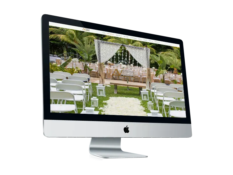 Event venue website on a desktop screen