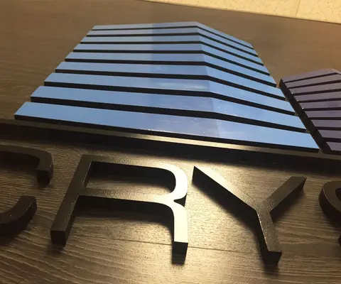 Crystal Clear Holdings dimensional lobby sign