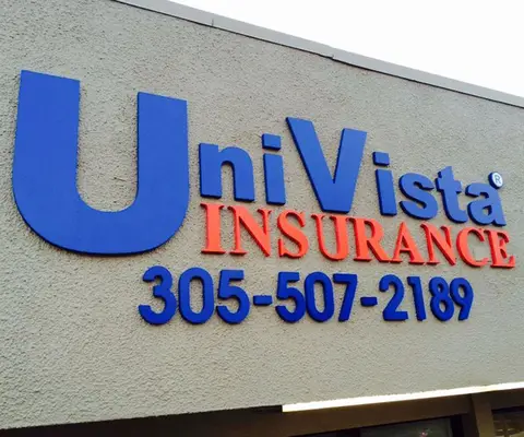 Univista Insurance exterior channel-letter sign