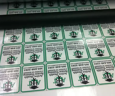Sheet of printed labels