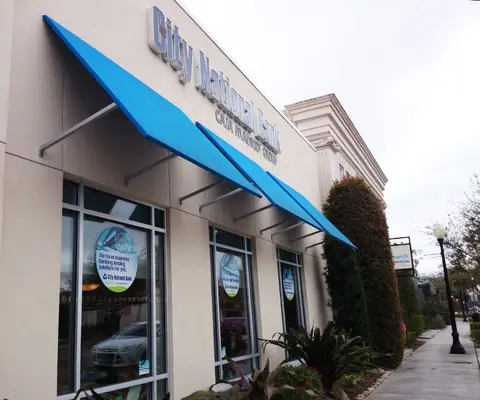City National Bank branch awning and window graphics