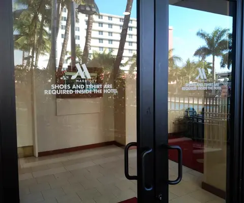 Marriott Hotels entrance door graphics