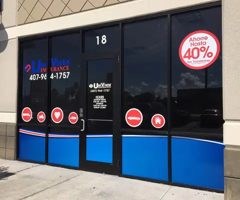 Univista Insurance storefront graphics